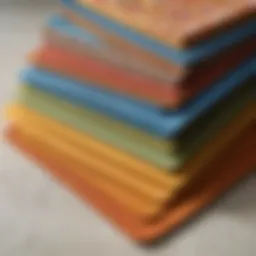 Colorful assortment of baking mats arranged on a countertop