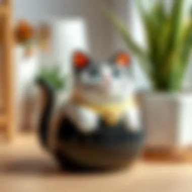 Unique Cat-Themed Pot in Minimalist Decor Unique cat-themed pot in a minimalist decor setting