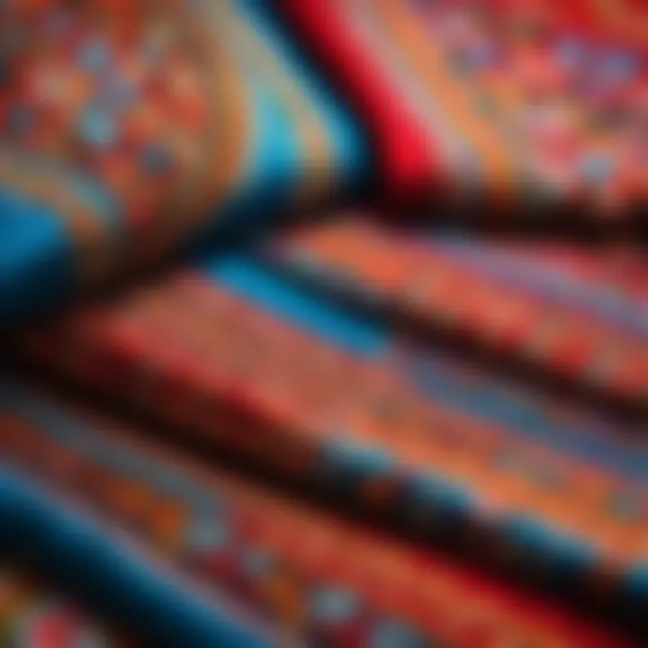 An array of vibrant Russian textiles highlighting cultural heritage.