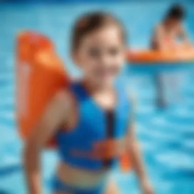 Selection of various swimming vests for children