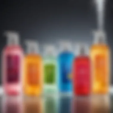 Illustration of various fragrances found in Spanish shower gels