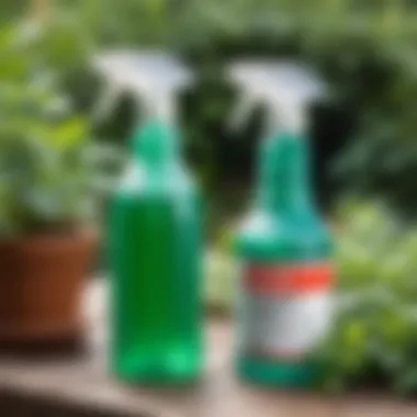 Various types of spray bottles used in gardening