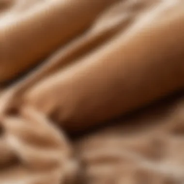 Close-up of plush material used in stockings