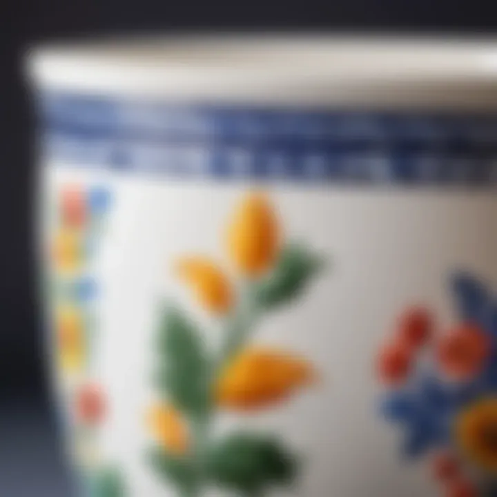 Close-up of Villeroy & Boch pot highlighting its craftsmanship and material quality