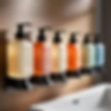 Variety of wall-mounted soap dispensers on display