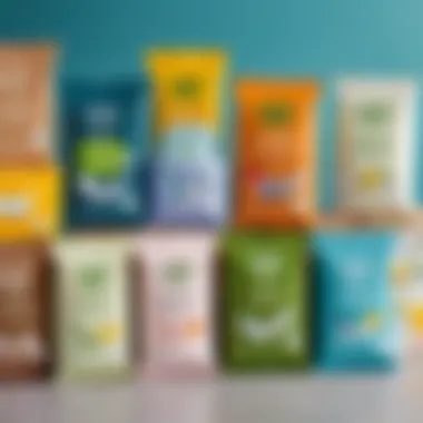 A variety of washing wipes in eco-friendly packaging