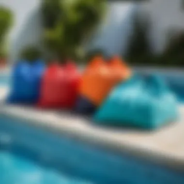 Collection of various wet bags for swimming pools