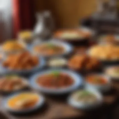 A table filled with an array of traditional Russian dishes