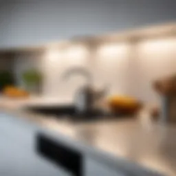 Elegant under-cabinet LED lighting illuminating a modern kitchen