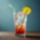 Vibrant glass of wolchonok soda with a straw