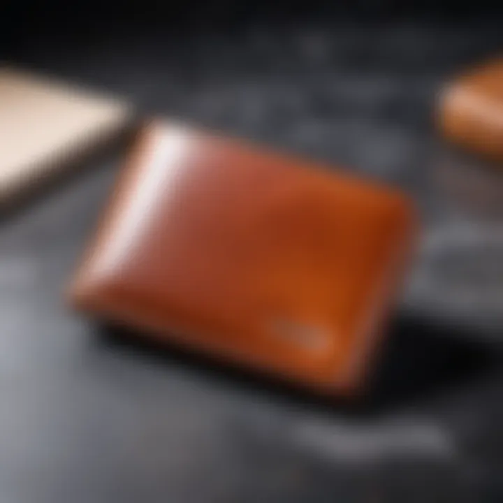 Elegant leather wallet showcased on a stylish background