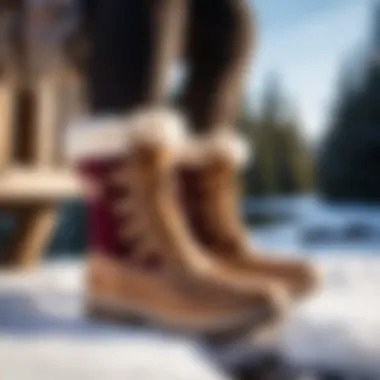 Fashionable combination of waterproof UGGs with winter attire