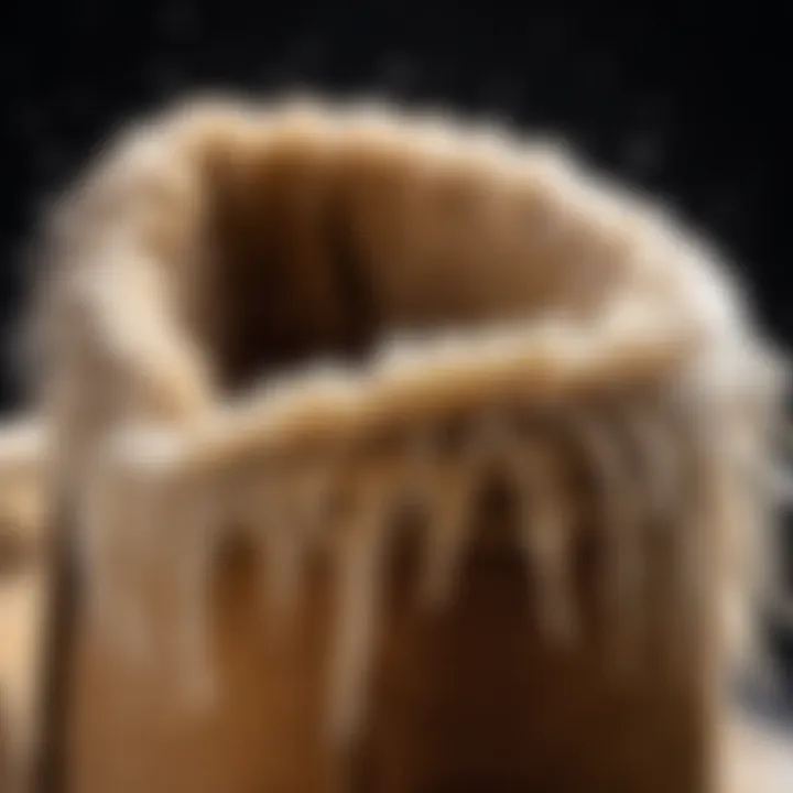 Close-up of waterproof UGG material highlighting texture and durability