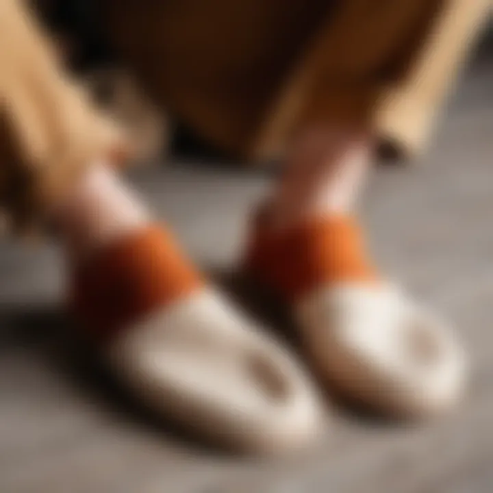 Wool insoles in a cozy shoe environment, emphasizing comfort