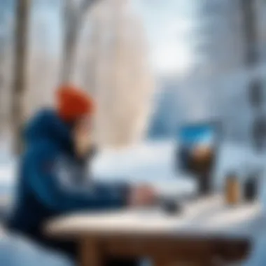 Exploring the Unique Winter Work Environment Winter landscape showcasing remote working conditions